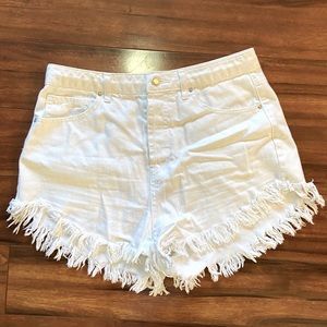 White Jean shorts